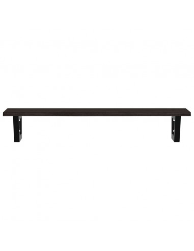 Ripiano a Parete per Lavabo in Acciaio e Massello di Rovere