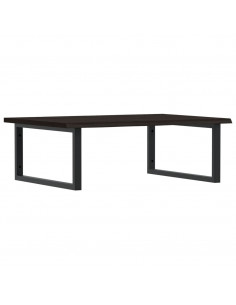 Ripiano a Parete per Lavabo in Acciaio e Massello di Rovere 2