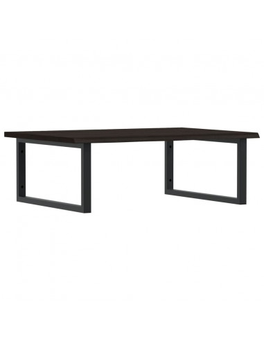 Ripiano a Parete per Lavabo in Acciaio e Massello di Rovere