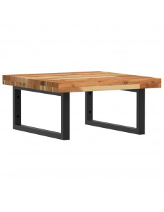 Ripiano a Parete per Lavabo in Acciaio e Massello di Acacia 2