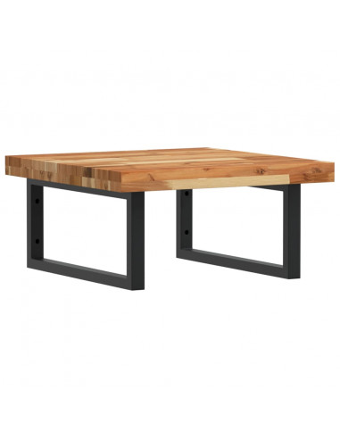 Ripiano a Parete per Lavabo in Acciaio e Massello di Acacia