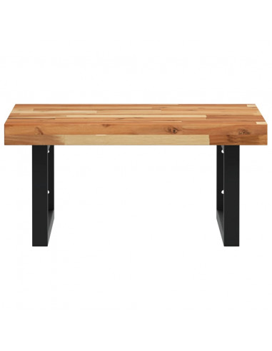 Ripiano a Parete per Lavabo in Acciaio e Massello di Acacia