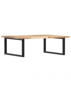 Ripiano a Parete per Lavabo in Acciaio e Massello di Acacia 2