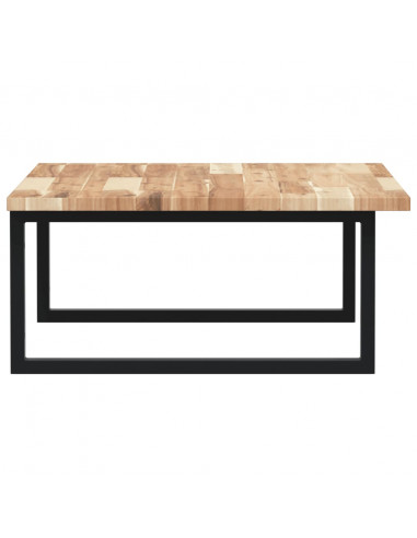 Ripiano a Parete per Lavabo in Acciaio e Massello di Acacia