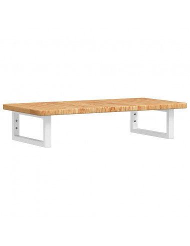 Ripiano a Parete per Lavabo in Acciaio e Massello di Rovere