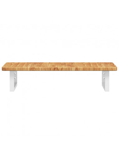 Ripiano a Parete per Lavabo in Acciaio e Massello di Rovere