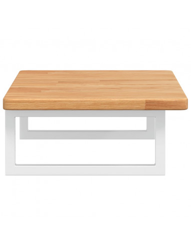 Ripiano a Parete per Lavabo in Acciaio e Massello di Rovere