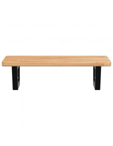 Ripiano a Parete per Lavabo in Acciaio e Massello di Rovere