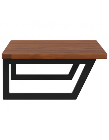 Ripiano a Parete per Lavabo in Acciaio e Massello di Rovere