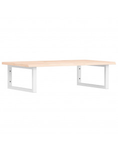 Ripiano a Parete per Lavabo in Acciaio e Massello di Rovere 2