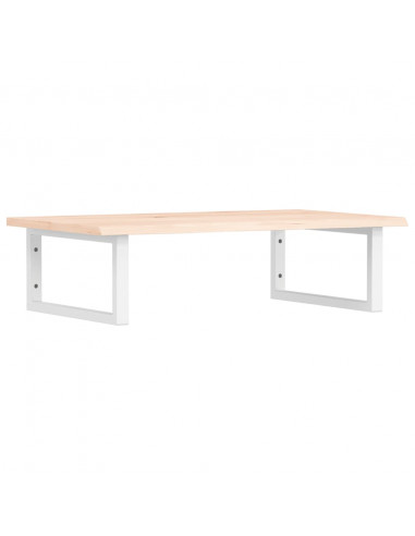 Ripiano a Parete per Lavabo in Acciaio e Massello di Rovere