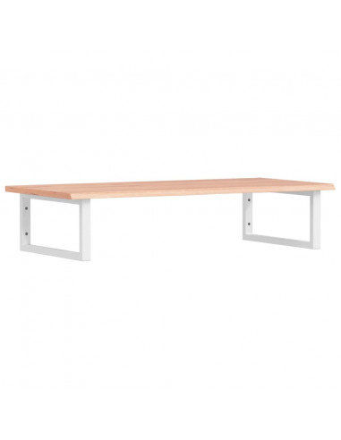 Ripiano a Parete per Lavabo in Acciaio e Massello di Rovere