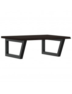 Ripiano a Parete per Lavabo in Acciaio e Massello di Rovere 2