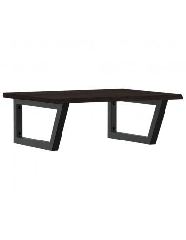 Ripiano a Parete per Lavabo in Acciaio e Massello di Rovere