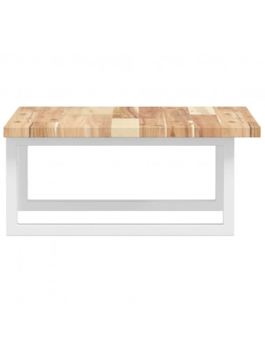 Ripiano a Parete per Lavabo in Acciaio e Massello di Acacia