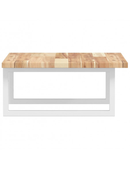 Ripiano a Parete per Lavabo in Acciaio e Massello di Acacia