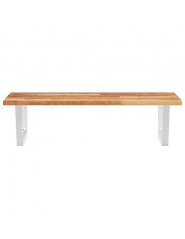 Ripiano a Parete per Lavabo in Acciaio e Massello di Acacia