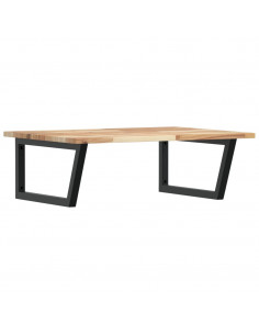 Ripiano a Parete per Lavabo in Acciaio e Massello di Acacia 2