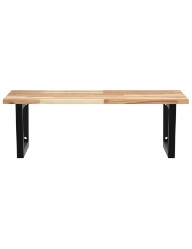 Ripiano a Parete per Lavabo in Acciaio e Massello di Acacia