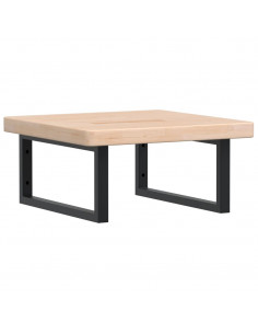 Ripiano a Parete per Lavabo in Acciaio e Massello di Rovere 2