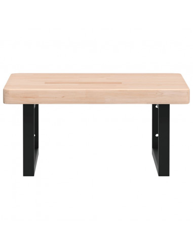 Ripiano a Parete per Lavabo in Acciaio e Massello di Rovere