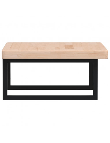 Ripiano a Parete per Lavabo in Acciaio e Massello di Rovere