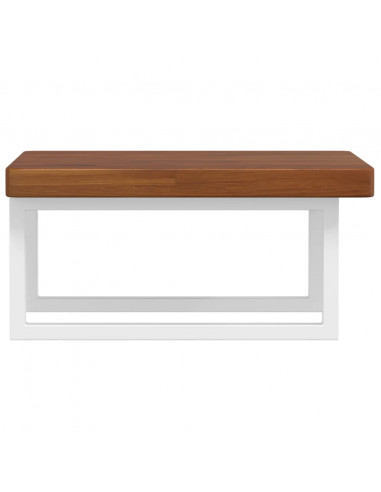 Ripiano a Parete per Lavabo in Acciaio e Massello di Rovere