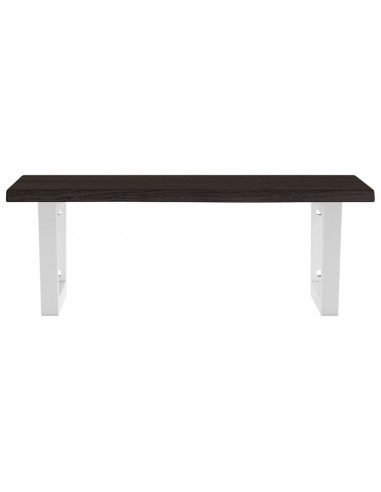 Ripiano a Parete per Lavabo in Acciaio e Massello di Rovere