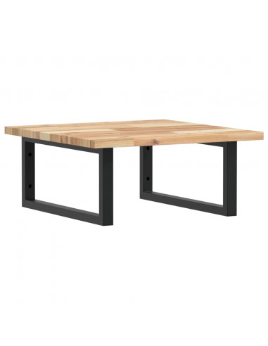 Ripiano a Parete per Lavabo in Acciaio e Massello di Acacia