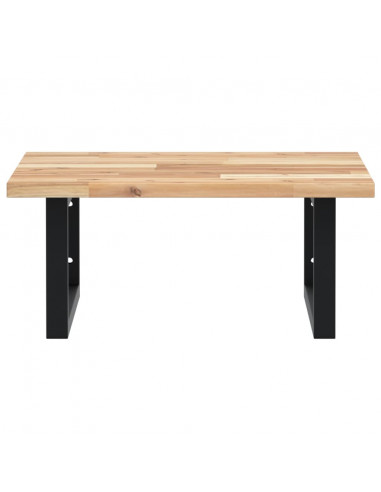 Ripiano a Parete per Lavabo in Acciaio e Massello di Acacia