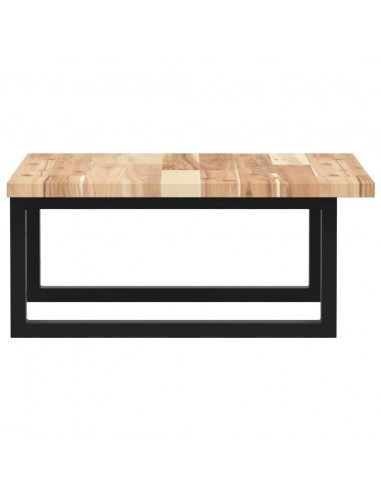 Ripiano a Parete per Lavabo in Acciaio e Massello di Acacia