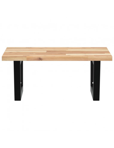 Ripiano a Parete per Lavabo in Acciaio e Massello di Acacia