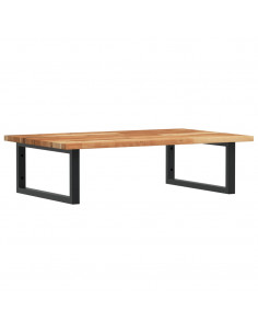 Ripiano a Parete per Lavabo in Acciaio e Massello di Acacia 2