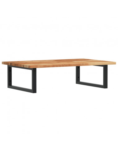 Ripiano a Parete per Lavabo in Acciaio e Massello di Acacia