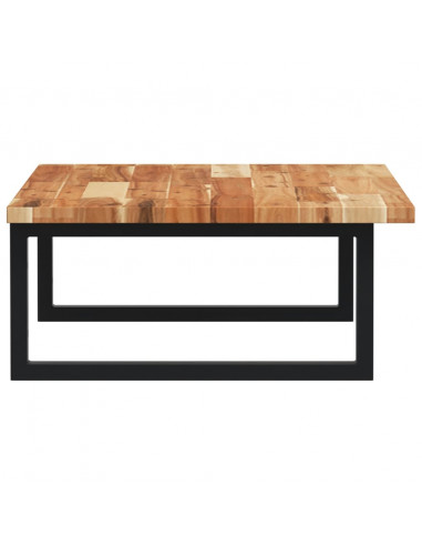 Ripiano a Parete per Lavabo in Acciaio e Massello di Acacia