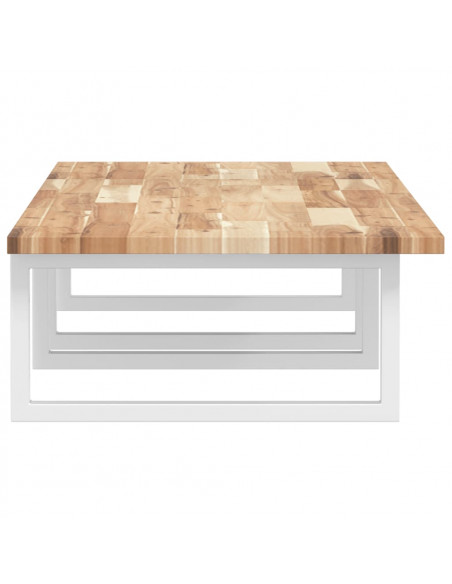 Ripiano a Parete per Lavabo in Acciaio e Massello di Acacia