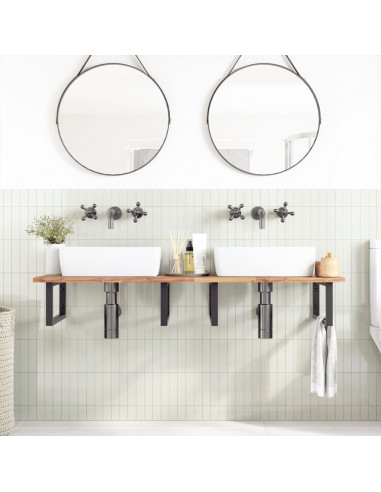 Piano da Bagno Non Trattato 160x50x2cm Legno Massello di Acacia