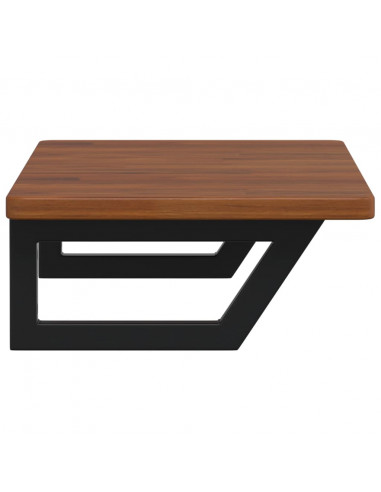 Ripiano a Parete per Lavabo in Acciaio e Massello di Rovere