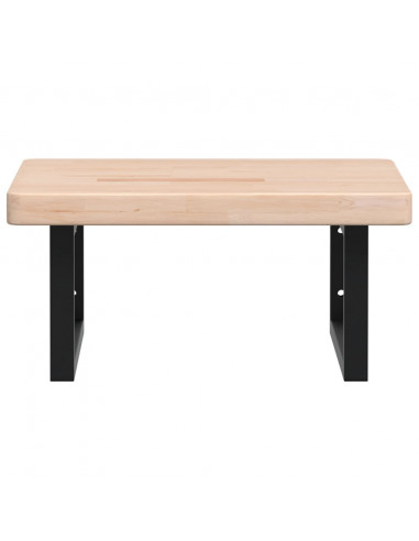 Ripiano a Parete per Lavabo in Acciaio e Massello di Rovere