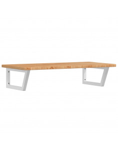 Ripiano a Parete per Lavabo in Acciaio e Massello di Rovere 2