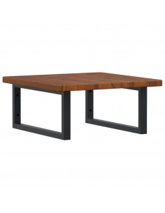 Ripiano a Parete per Lavabo in Acciaio e Massello di Rovere 2