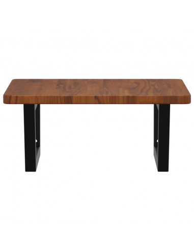 Ripiano a Parete per Lavabo in Acciaio e Massello di Rovere