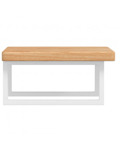 Ripiano a Parete per Lavabo in Acciaio e Massello di Rovere