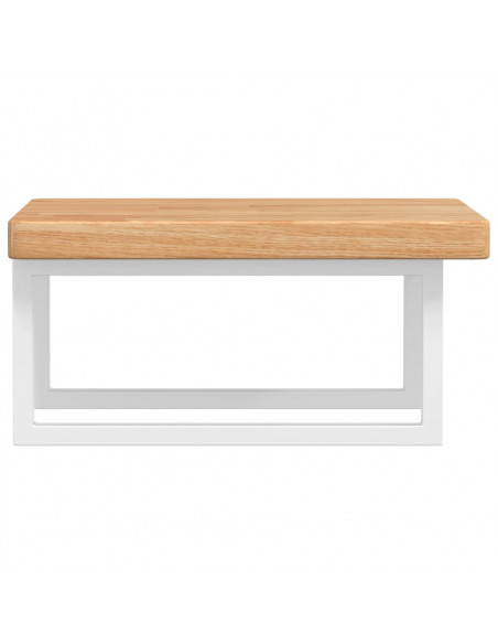 Ripiano a Parete per Lavabo in Acciaio e Massello di Rovere