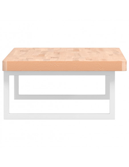 Ripiano a Parete per Lavabo in Acciaio e Massello di Faggio