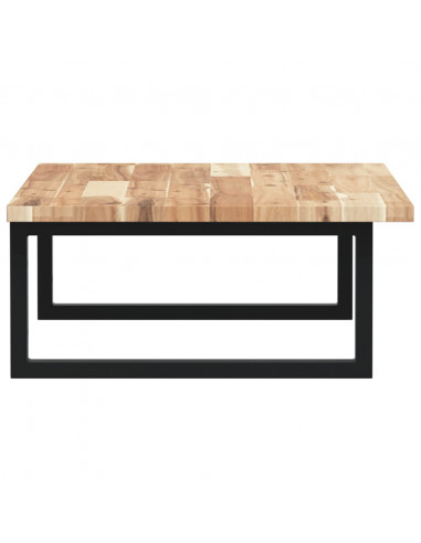 Ripiano a Parete per Lavabo in Acciaio e Massello di Acacia