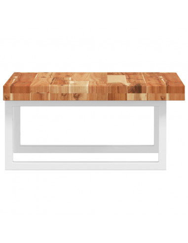 Ripiano a Parete per Lavabo in Acciaio e Massello di Acacia