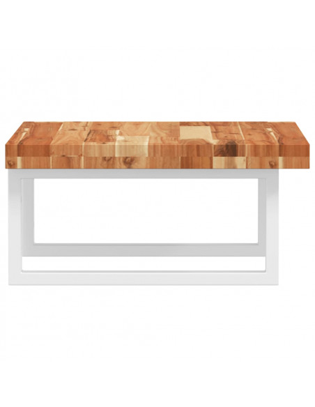 Ripiano a Parete per Lavabo in Acciaio e Massello di Acacia