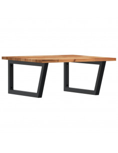 Ripiano a Parete per Lavabo in Acciaio e Massello di Acacia 2