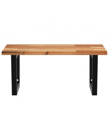 Ripiano a Parete per Lavabo in Acciaio e Massello di Acacia